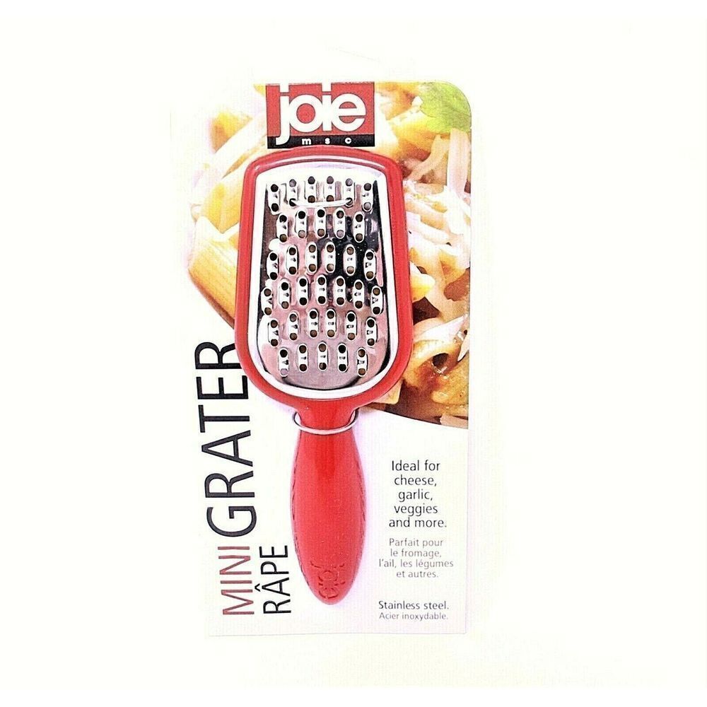 Joie Mini Grater cheese veggies garlic 5" stainless steel Red -